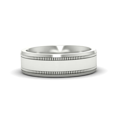 Mens Band Double Milgrain Fascinating Diamonds