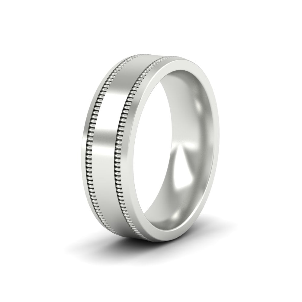 Mens Band Double Milgrain Fascinating Diamonds