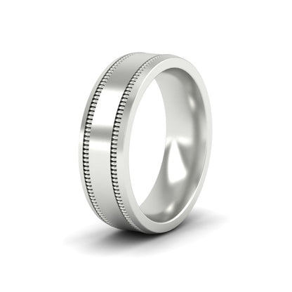 Mens Band Double Milgrain Fascinating Diamonds