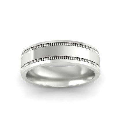 Mens Band Double Milgrain Fascinating Diamonds