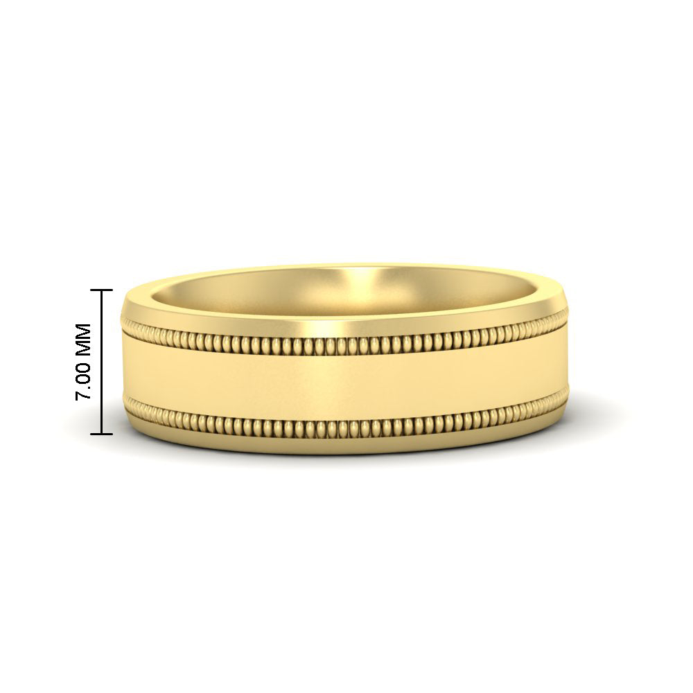 Mens Band Double Milgrain Fascinating Diamonds