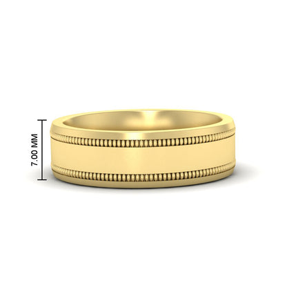 Mens Band Double Milgrain Fascinating Diamonds