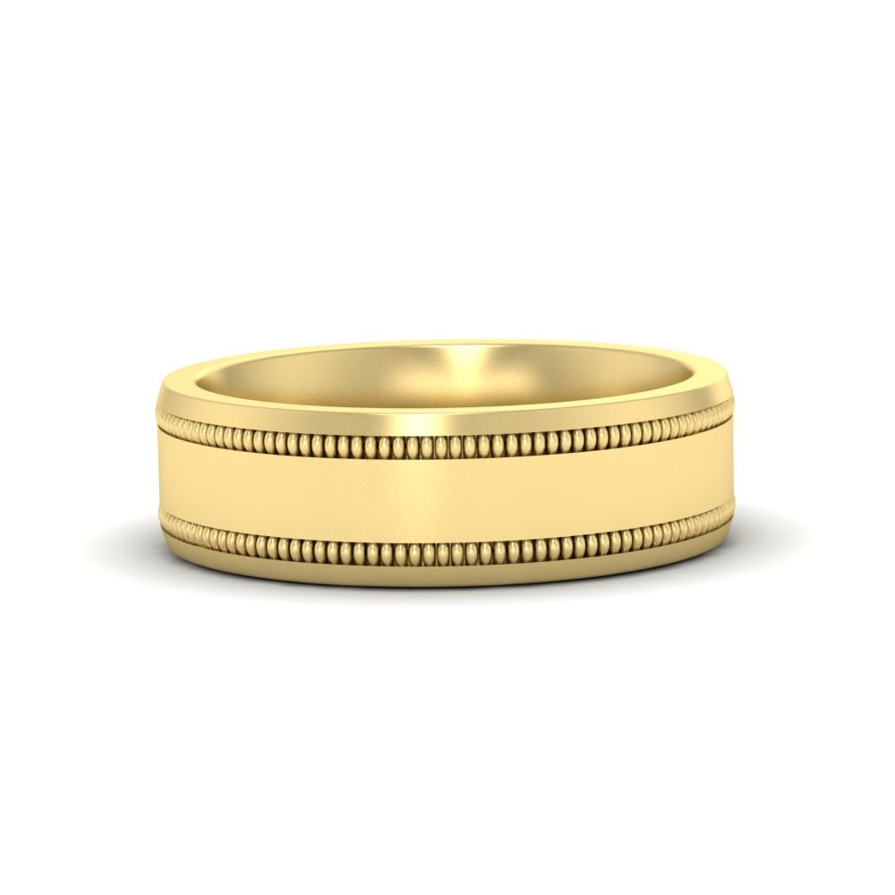 Mens Band Double Milgrain Fascinating Diamonds