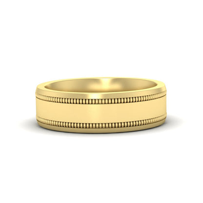 Mens Band Double Milgrain Fascinating Diamonds