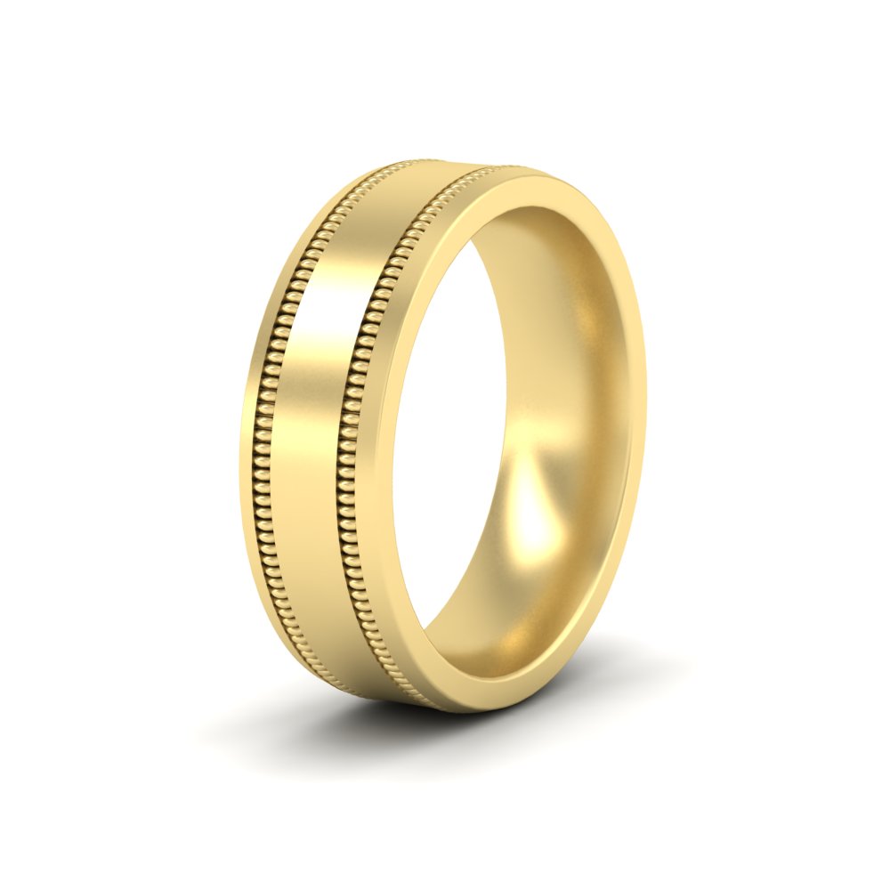 Mens Band Double Milgrain Fascinating Diamonds