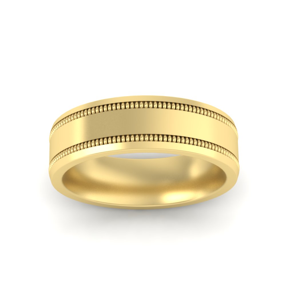 Mens Band Double Milgrain Fascinating Diamonds