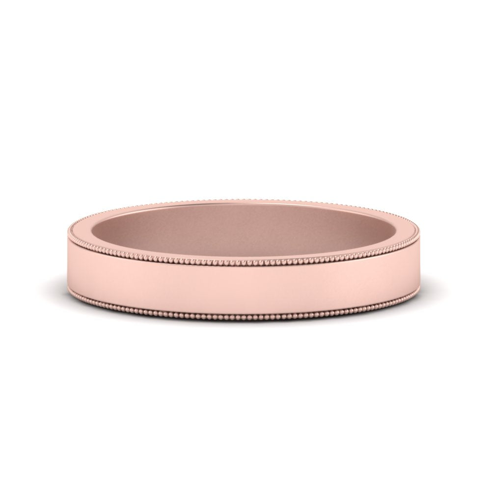 Flat Milgrain Mens Wedding Band Fascinating Diamonds