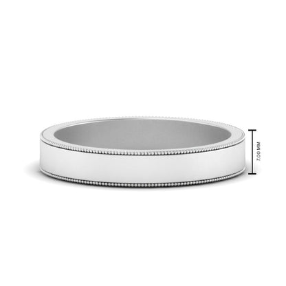 Flat Milgrain Mens Wedding Band Fascinating Diamonds