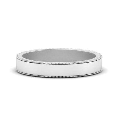 Flat Milgrain Mens Wedding Band Fascinating Diamonds