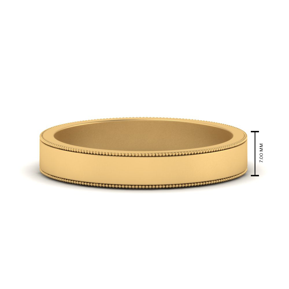 Flat Milgrain Mens Wedding Band Fascinating Diamonds