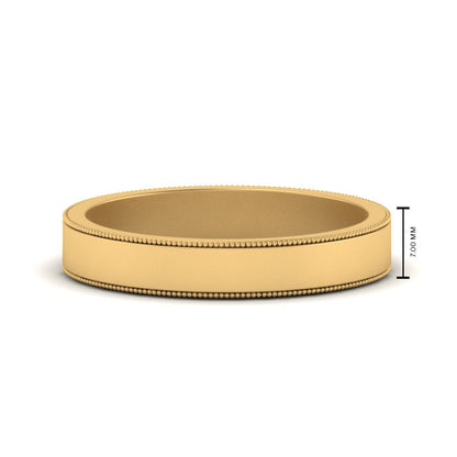 Flat Milgrain Mens Wedding Band Fascinating Diamonds