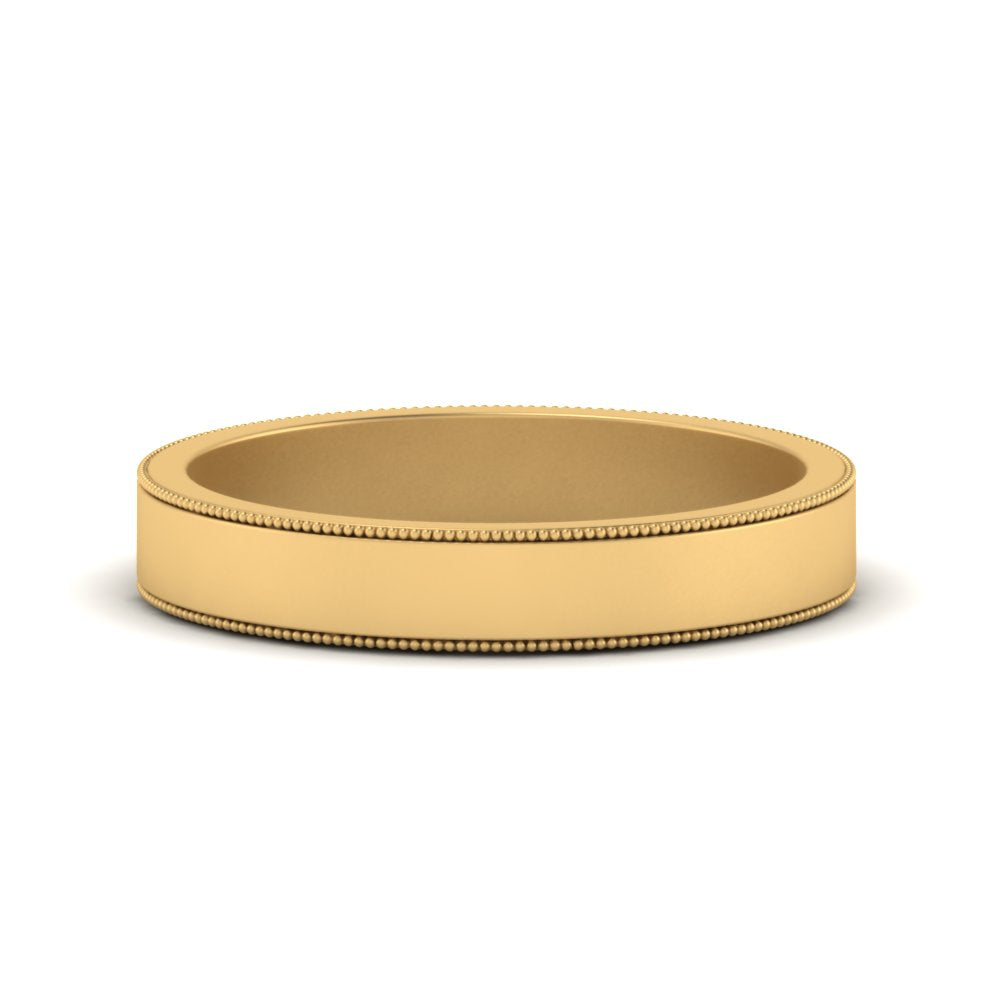 Flat Milgrain Mens Wedding Band Fascinating Diamonds