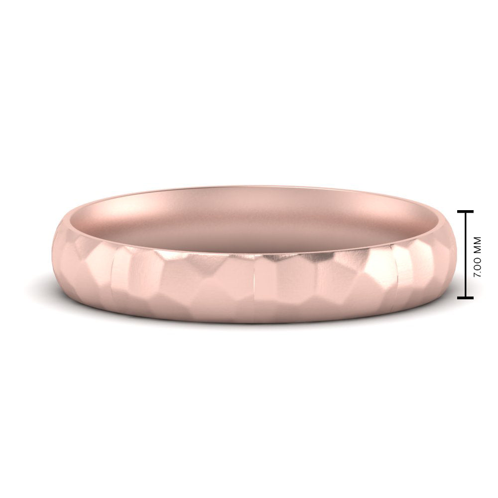 Mens Hammered Comfort Fit Wedding Band Fascinating Diamonds