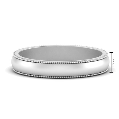 Milgrain Matte Finish Mens Band Fascinating Diamonds