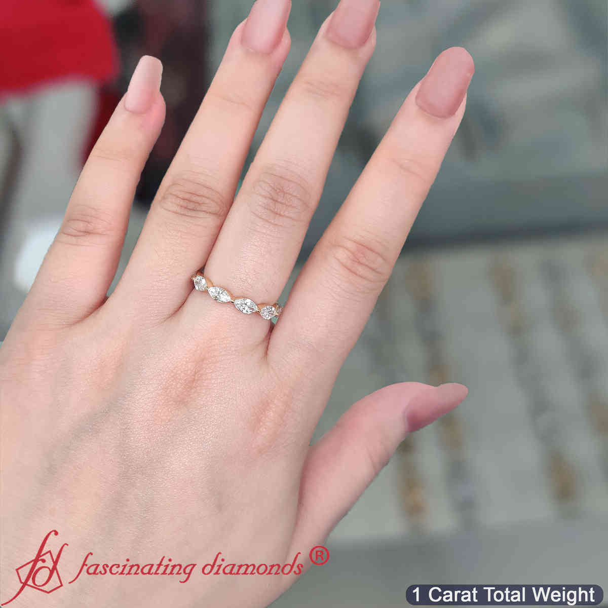 7 Stone Marquise East West 1 Carat Band Fascinating Diamonds