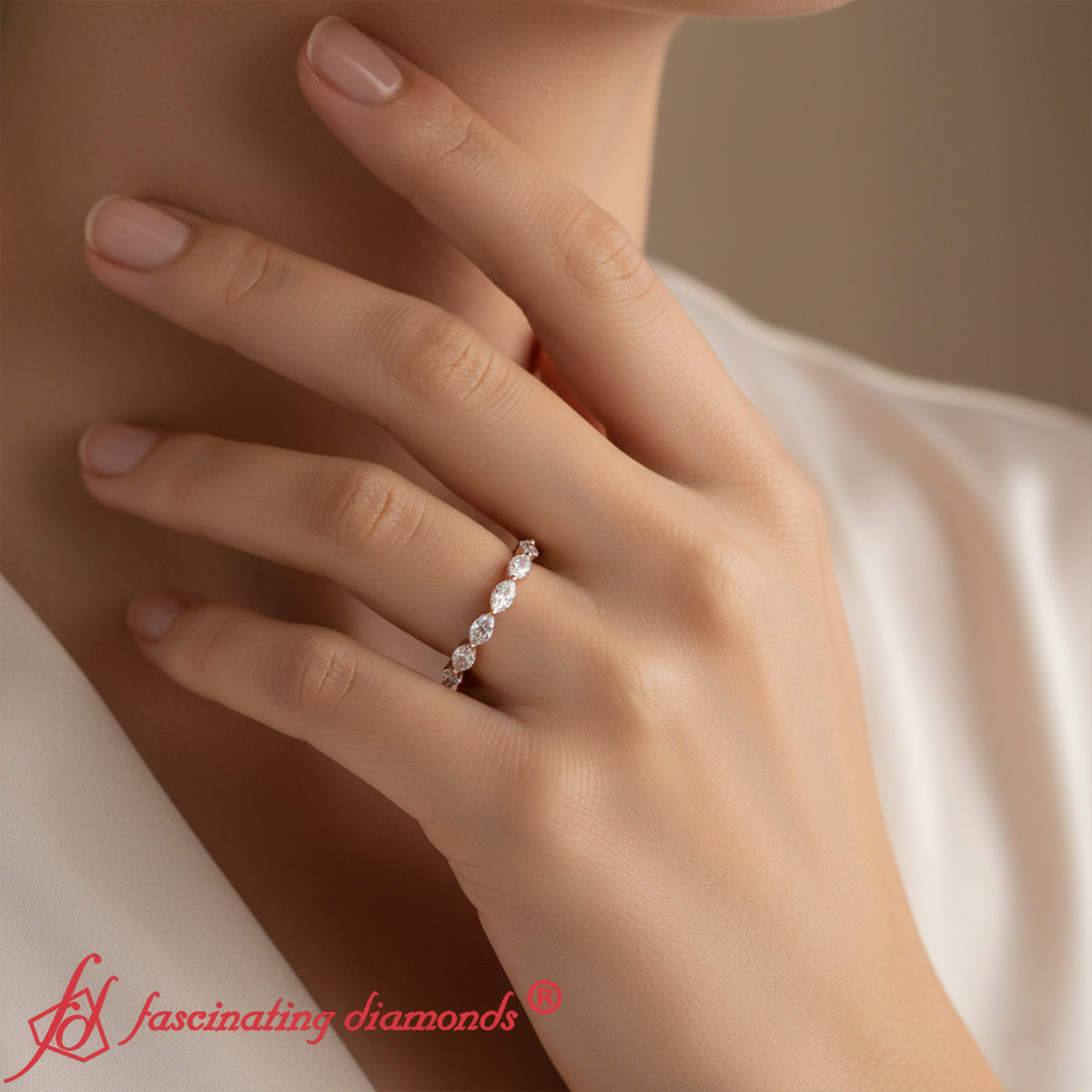 7 Stone Marquise East West 1 Carat Band Fascinating Diamonds