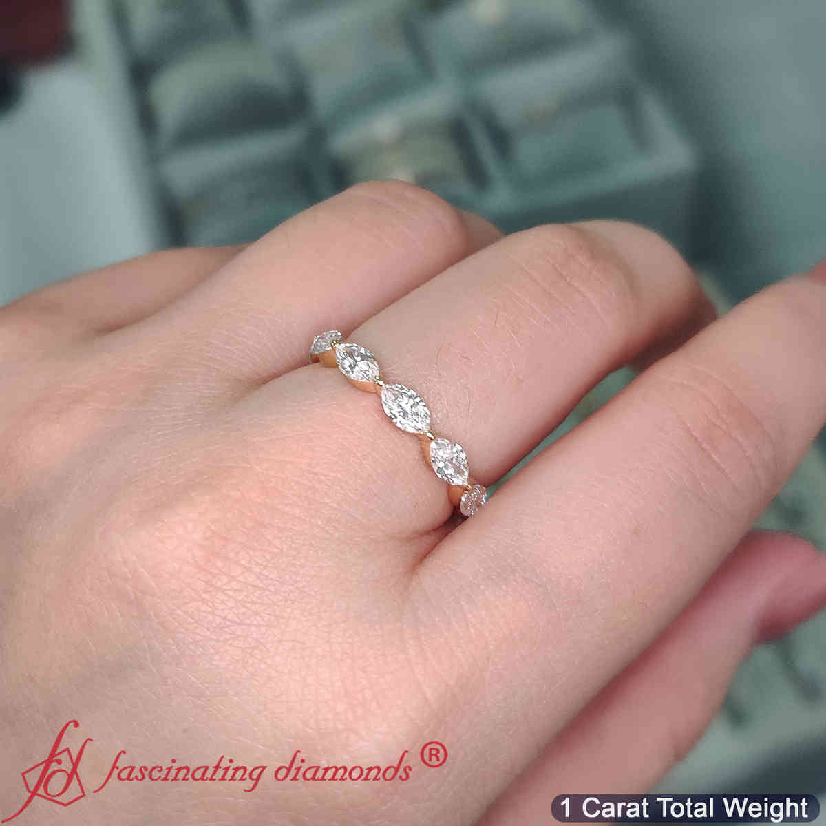 7 Stone Marquise East West 1 Carat Band Fascinating Diamonds