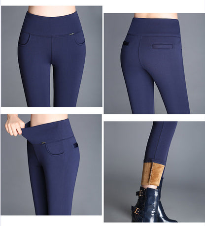 High Waist Velvet Padded Leggings for Women FitiqueFit