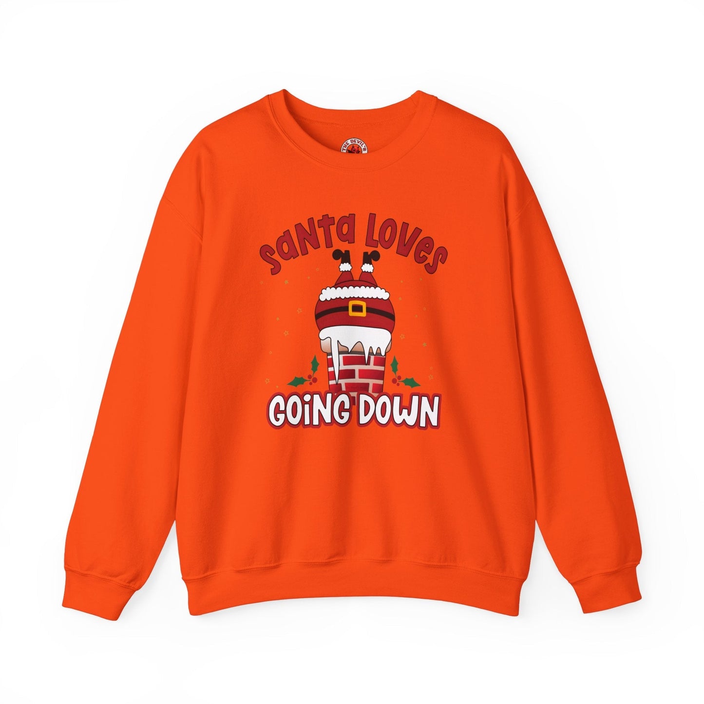 Santa Loves Going Down Crewneck Sweatshirt The Devil's Pickle