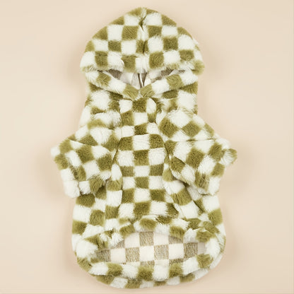 Winter Plaid Dog Sweater Warm Cat Hoodie For Cold Weather, Pet Apparel, For Small & Medium Dogs NovaCart
