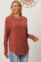 Basic Bae Full Size Ribbed Thumbhole Sleeve T-Shirt New Era Fashion LLc
