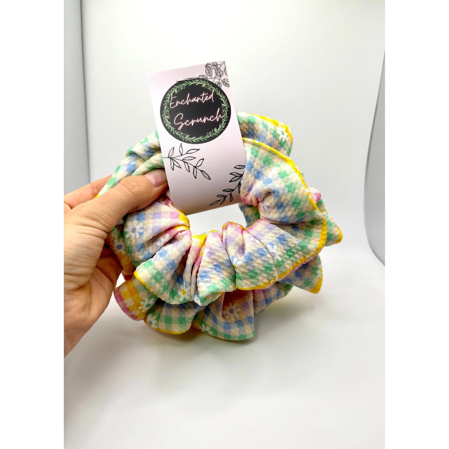 Spring Gingham Flower Mommy & Me Scrunchie Set Enchanted Scrunch