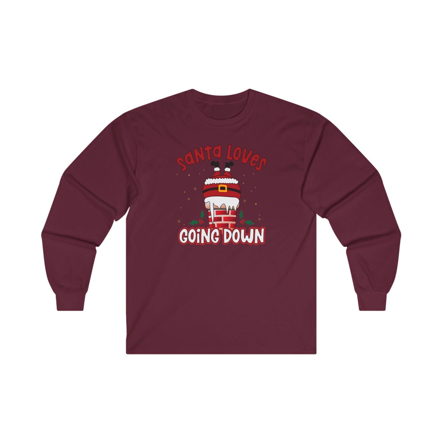 Santa Loves Going Down Long Sleeve Tee The Devil's Pickle