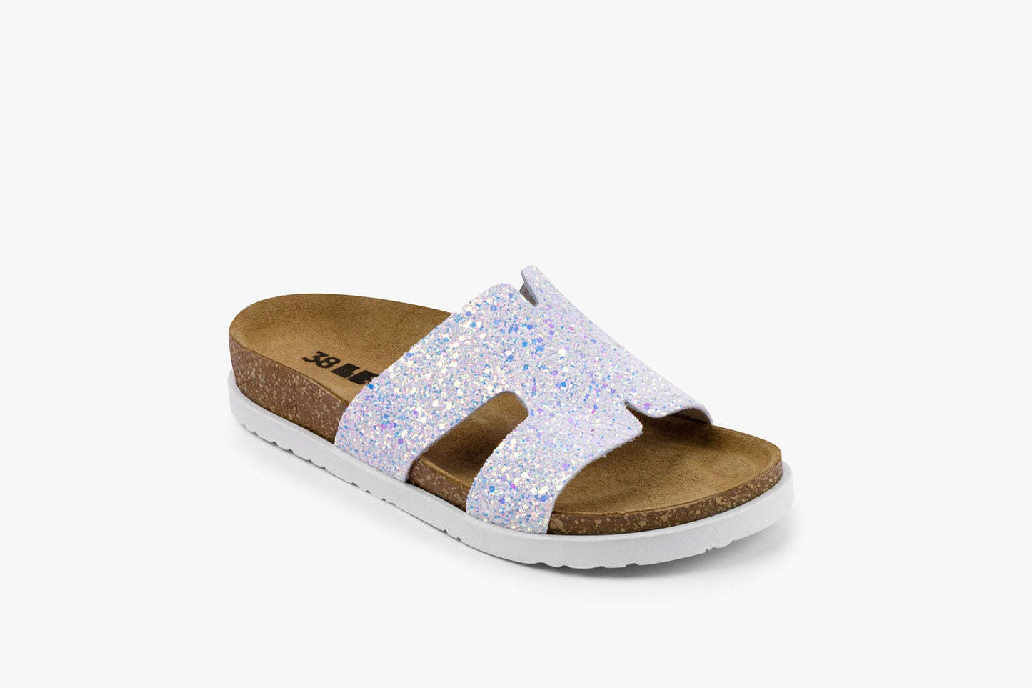 Liora II by LEON- Women’s Leather Sandal- Shimmering Slide Sandals with Glitter Effect LEON Footwear USA