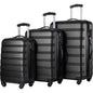 Black 3 Piece Luggage Set Hardside Spinner Suitcase with TSA Lock 20" 24' 28" Available