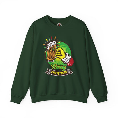 Merry Christmas Beer Crewneck Sweatshirt The Devil's Pickle