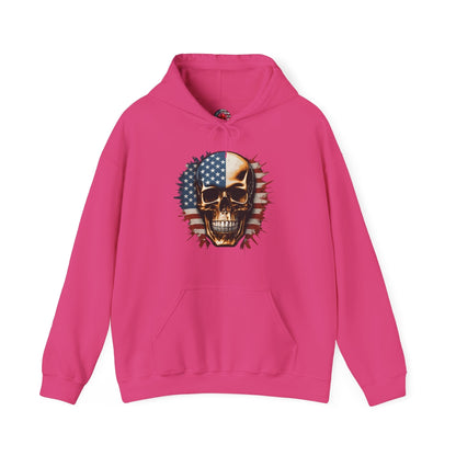 American Flag Skull Hooded Sweatshirt The Devil's Pickle