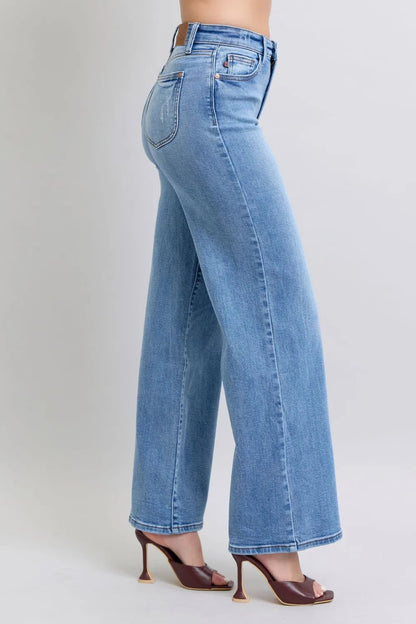Judy Blue Full Size Wide Leg Jeans with Pockets West2East Surf