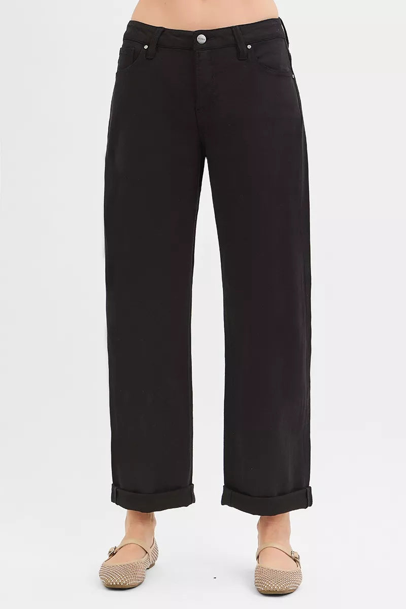 RISEN Tummy Control Mid Rise Ankle Barrel Relaxed Baggy West2East Surf