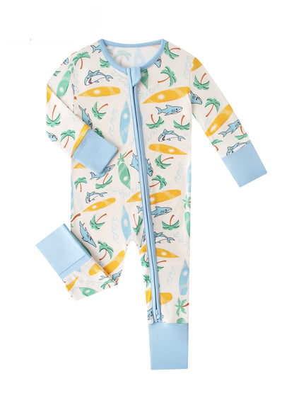 Posh TOT Surf's Up Bamboo Baby Convertible Zippy Romper  CINCO DE MAYO PROMO - FINAL SALE Charlies Project Kids