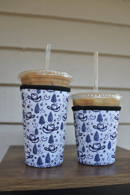 Cowboy Hat & Stars Coffee Sleeve | Reusable Neoprene Iced Coffee Cup Cover (16–24oz) BashDesignsCo