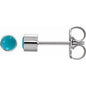 14K White Natural Turquoise Bezel-Set Earrings Ethereal Legacy Boutiques