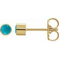 14K Yellow Natural Turquoise Bezel-Set Earrings Ethereal Legacy Boutiques