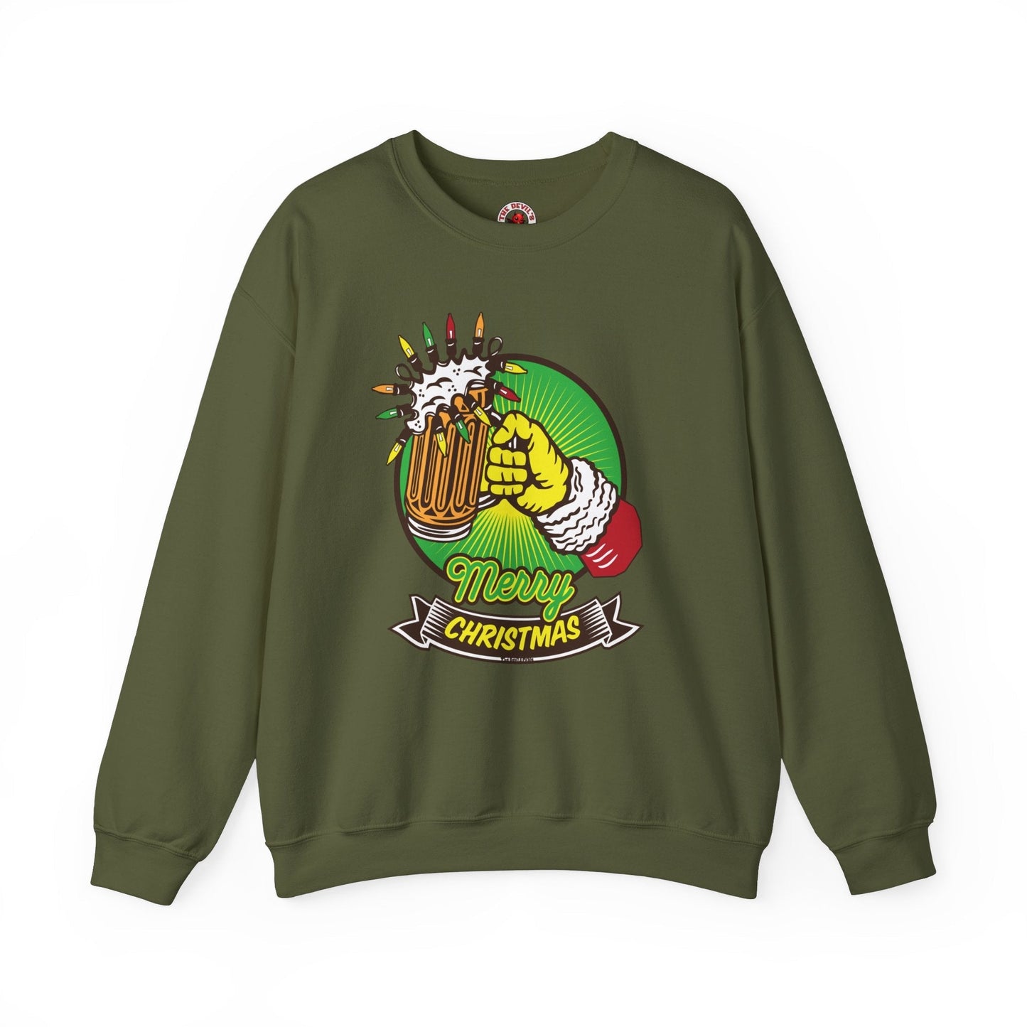 Merry Christmas Beer Crewneck Sweatshirt The Devil's Pickle