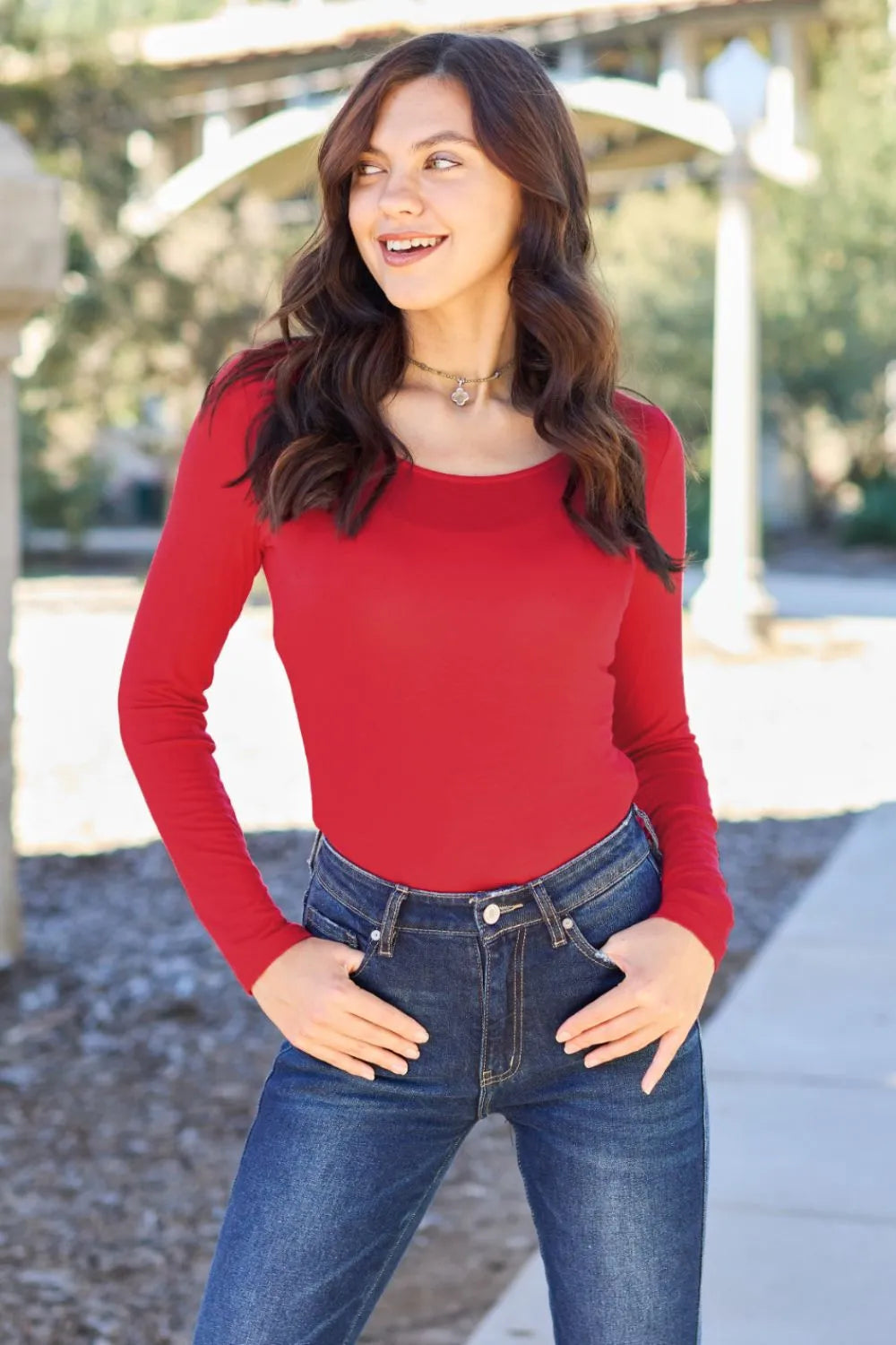 Basic Bae Full Size Round Neck Long Sleeve Bodysuit New Era Fashion LLc