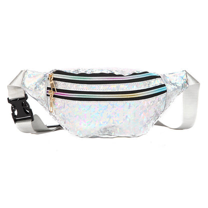 Double Pocket Holographic Fanny Pack See size chart under “more details” The Fashion Celestial