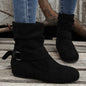 1.18inch Inner Height Increase Women's Short Boots with Flat Sole, Buckle Closure, Comfortable, Warm, and Lightweight, Women Shoes NovaCart