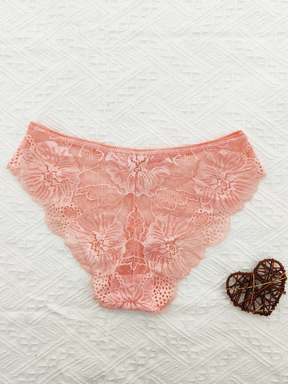 6pcs Jacquard Lace Bow Hipster Bikini Panties, Comfortable & Breathable Low Waist Briefs, Women's Lingerie & Underwear NovaCart