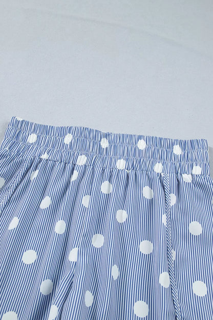 Polka Dot Striped Elastic Waist Shorts New Era Fashion LLc