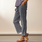 Cropped Pants With Decorative Buttons Along the Side Seams FitiqueFit