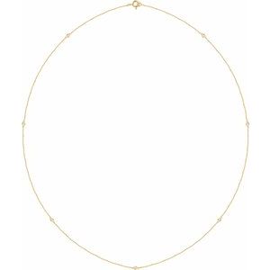 14K Yellow 1/4 CTW Natural Diamond 7-Station 24" Necklace Ethereal Legacy Boutiques