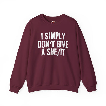 I Simply Don't Give A She/It Crewneck Sweatshirt The Devil's Pickle