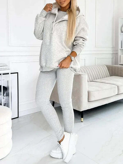 Casual Hooded Sweater Thickened Thread Fitted Vest Pants Three-piece Set See size chart under “more details” The Fashion Celestial