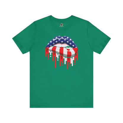 American Flag Lips T-Shirt The Devil's Pickle