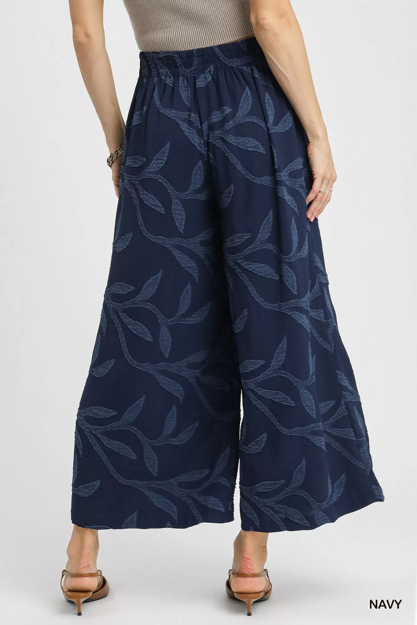 Umgee Jacquard Wide-Leg Pants West2East Surf