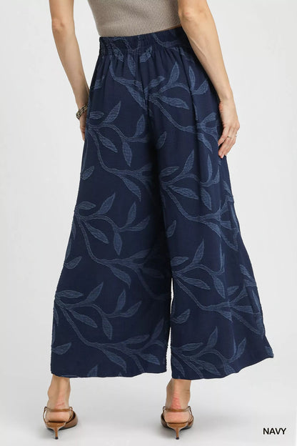 Umgee Jacquard Wide-Leg Pants West2East Surf